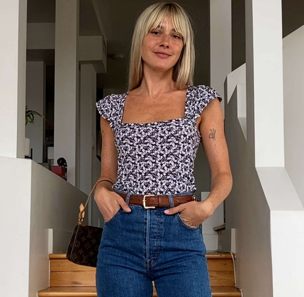 NWT Nation LTD Eve Square Neck Top Size Large
